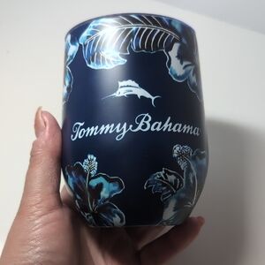 Tommy Bahama Navy and White Tropical Drink With Lid
